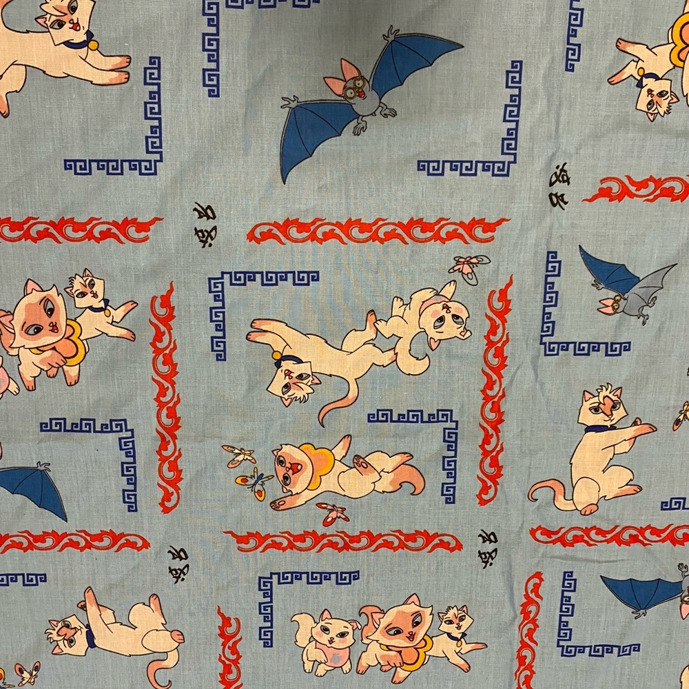 Vintage Sagwa The Chinese Siamese Cat Flat Sheet. PBS